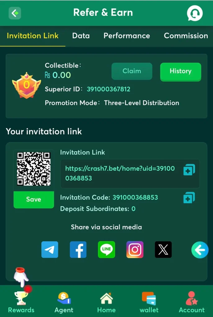 Crash7 Bet Game